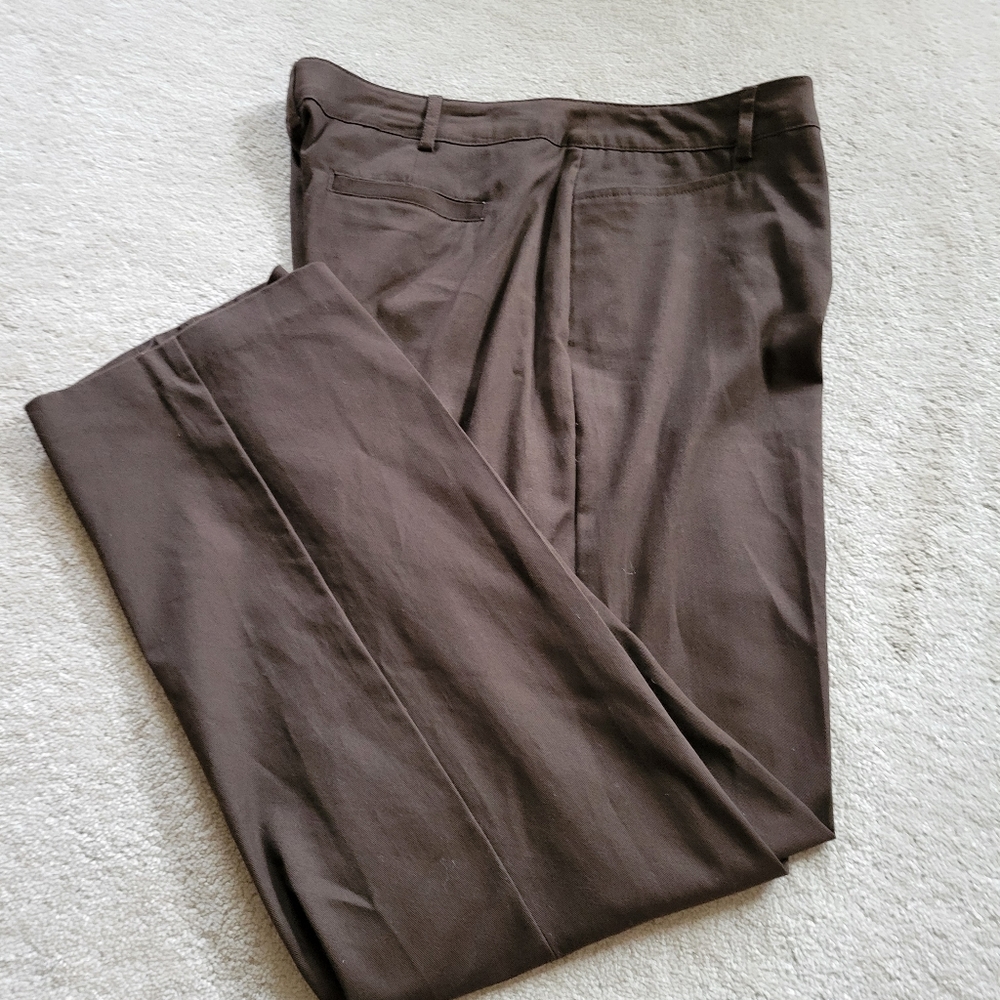 Dressbarn Brown Womens dresspants Work Wear Casual Sz 14 12 10 Pockets Measure